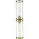 Revolve Ii 2 Light 24 inch Clear Glass and Natural Brass Bath Vanity Wall Light